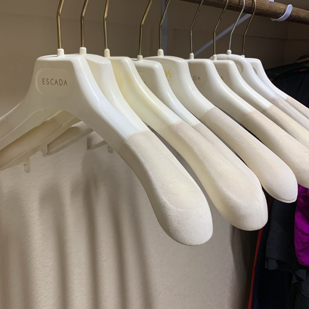 Escada Hangers set of 9 Vintage Coat Hangers White